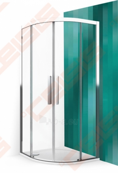 Pusapvalė dušo kabina ROLTECHNIK EXCLUSIVE ECR2N/100 juodos spalvos profilis + skaidrus (Transparent) stiklas paveikslėlis 1 iš 2