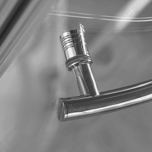 Pusapvalė dušo kabina SANIPRO AUSTIN 90x90 su sidabro spalvos profiliu ir dekoruotu stiklu paveikslėlis 3 iš 5