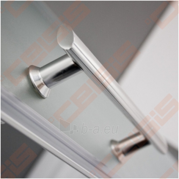 Semicircural shower SANIPRO COFE 80x80 su dviejų elementų slankiojančiomis durimis bei brilliant spalvos profiliu ir tamsintu stiklu paveikslėlis 4 iš 5