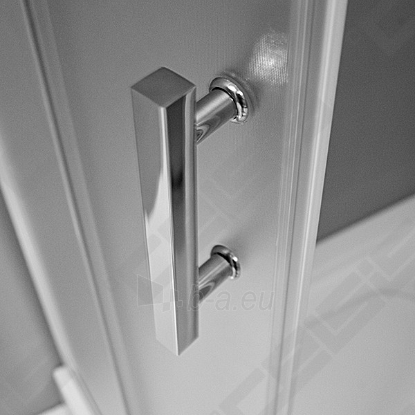 Pusapvalė dušo kabina SANIPRO HGR2/800 su dviejų elementų slankiojančiomis durimis bei brilliant spalvos profiliu ir tamsintu stiklu paveikslėlis 3 iš 5