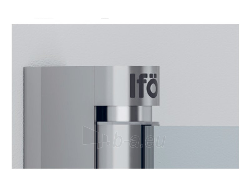 Pusapvalė dušo sienelė Ifö Space SBNK 900 Silver, skaidrus stiklas su rankenos profiliu paveikslėlis 2 iš 4