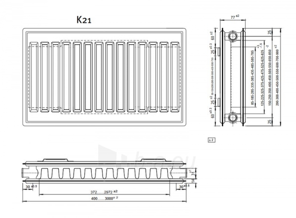Radiator ALTECH K21 500-2400 paveikslėlis 4 iš 4
