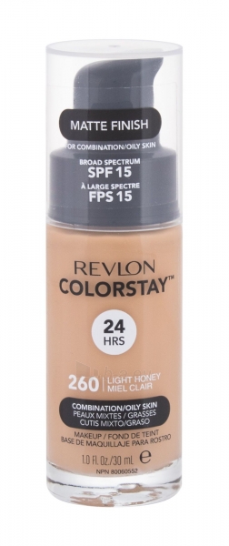 Revlon Colorstay 260 Light Honey Combination Oily Skin Makeup 30ml SPF15 paveikslėlis 1 iš 2