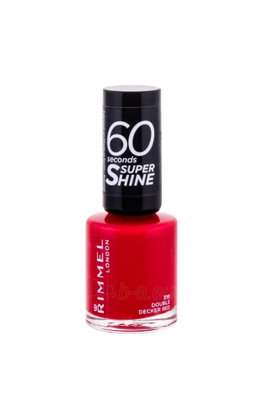 Rimmel London 60 Seconds Super Shine Nail Polish Cosmetic 8ml 310 Double Decker Red paveikslėlis 1 iš 2