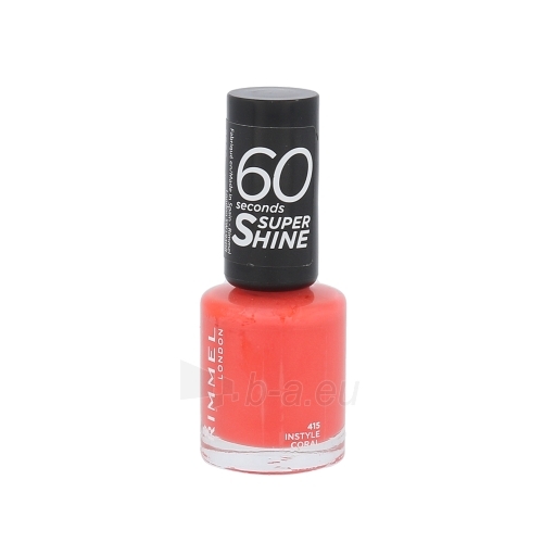 Rimmel London 60 Seconds Super Shine Nail Polish Cosmetic 8ml 415 Instyle Coral paveikslėlis 1 iš 1