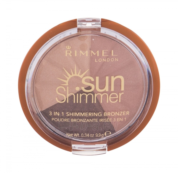 Rimmel London Sun Shimmer 3in1 Shimmering Bronzer 9,9g Bronze Goddess paveikslėlis 2 iš 2