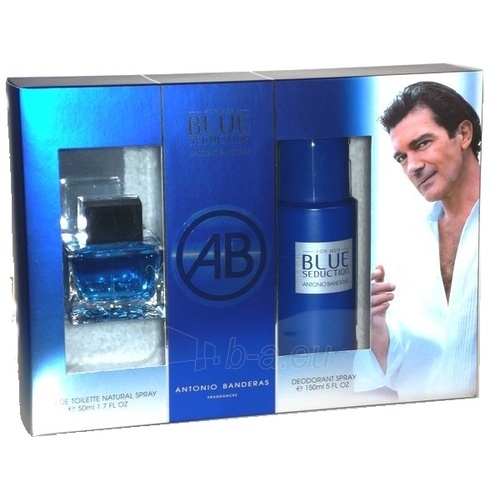 Komplekts Antonio Banderas Blue Seduction EDT 50ml+150ml dezodorants paveikslėlis 1 iš 1