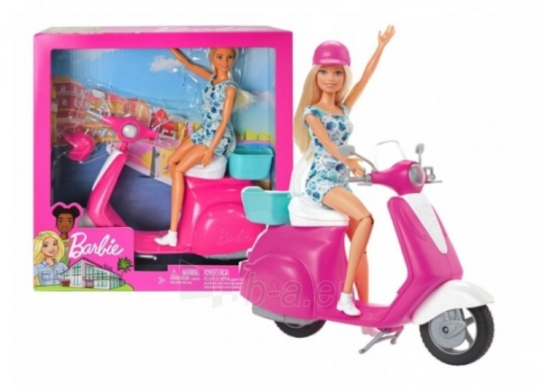 Rinkinys GBK85 Mattel Barbie Doll & Scooter paveikslėlis 1 iš 6