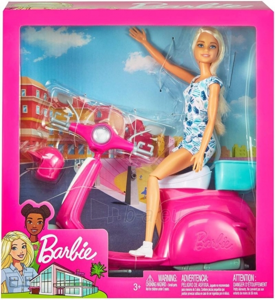 Rinkinys GBK85 Mattel Barbie Doll & Scooter paveikslėlis 5 iš 6