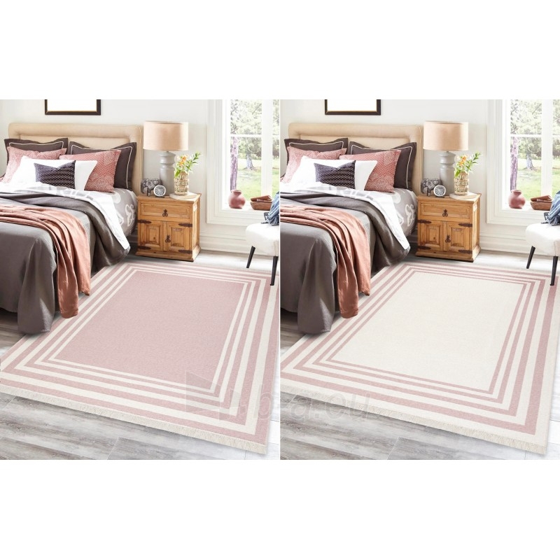 Rožinis dvipusis kilimas TWIN | 60x90 cm paveikslėlis 9 iš 13