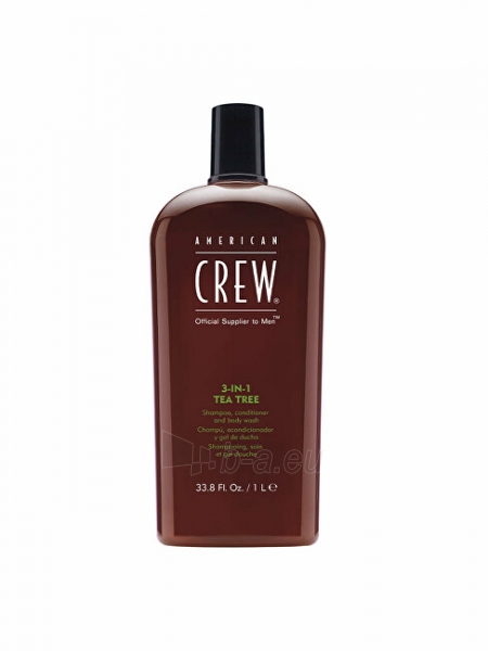 Šampūnas American Crew Shampoo with Tea Tree 3in1 (Shampoo, Conditioner & Body Wash) - 250 ml paveikslėlis 2 iš 2