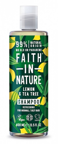 Shampoo Faith in Nature Natural Shampoo for Oily and Normal Hair Lemon & Tea Tree (Refreshing Shampoo) - 400 ml paveikslėlis 1 iš 1