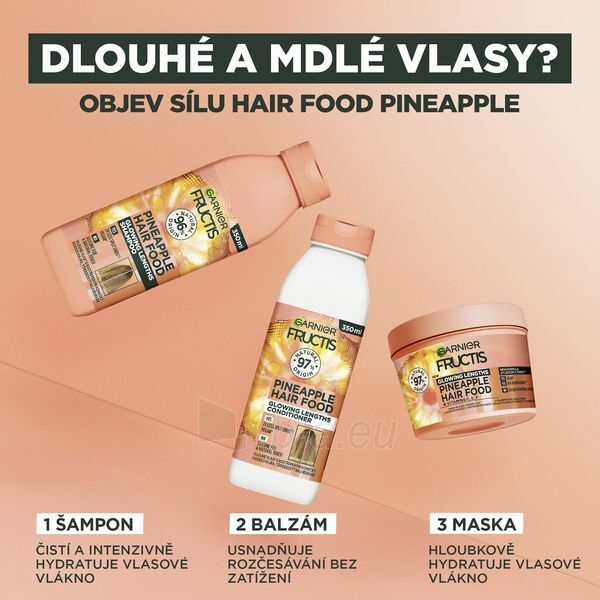Šampūnas Garnier Brightening shampoo for long hair Pineapple Hair Food (Shampoo) 350 ml paveikslėlis 4 iš 5