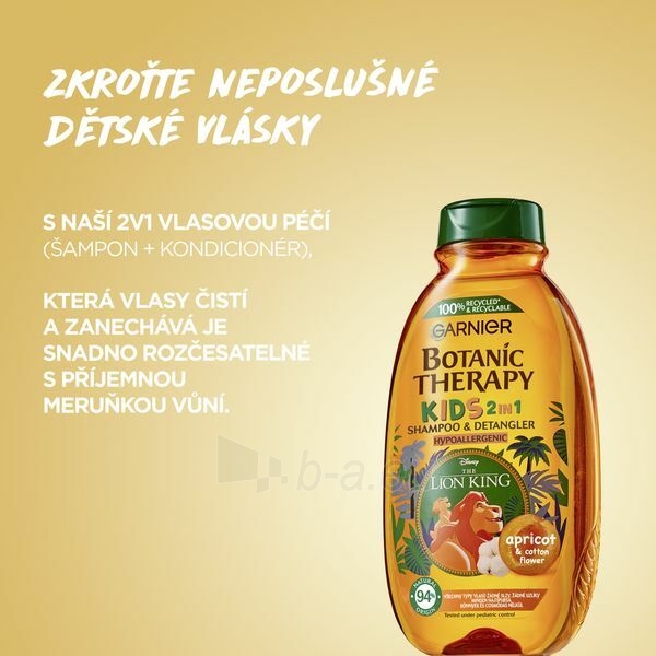 Šampūnas Garnier Shampoo and conditioner The Lion King Botanic Therapy Apricot (Shampoo & Detangler) 400 ml paveikslėlis 4 iš 7