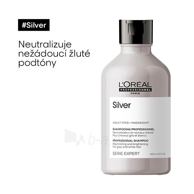 Šampūnas L´Oréal Professionnel Silver Shampoo for Gray and White Hair Magnesium Silver ( Neutral ising Shampoo For Grey And White Hair ) - 500 ml paveikslėlis 6 iš 8