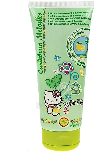 Šampūnas plaukams Hello Kitty Caribbean Melodies Shampoo 3in1 Lemon Cosmetic 200ml paveikslėlis 1 iš 1