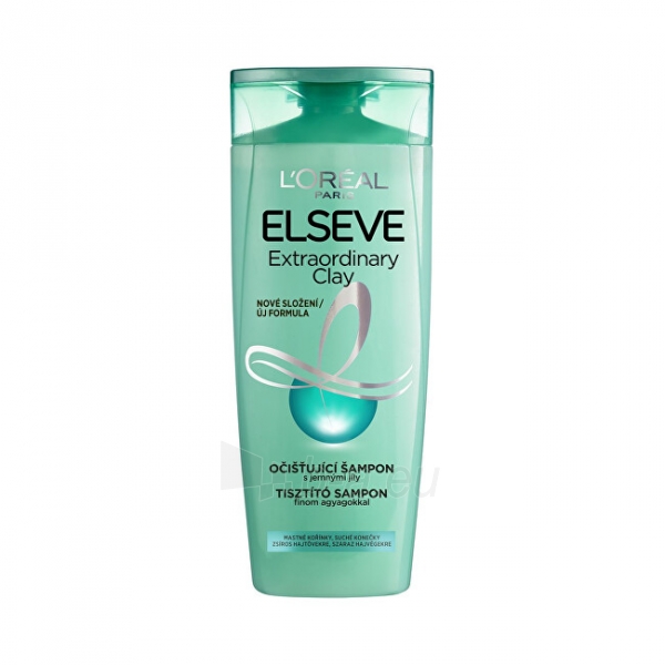Šampūnas plaukams Loreal Paris Cleansing shampoo for oily hair Elvive Extraordinary Clay - 400 ml paveikslėlis 1 iš 1