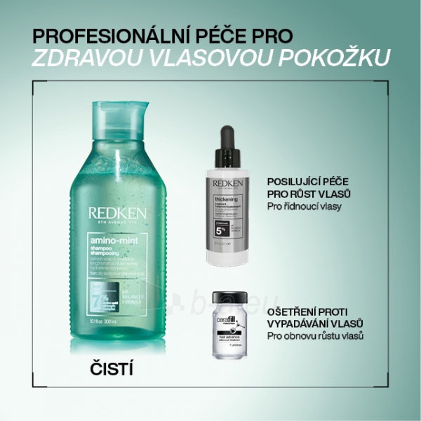 Šampūnas Redken Amino Mint Cleansing Shampoo for Sensitive Skin and Quick-Greasing Hair (Shampoo) - 300 ml paveikslėlis 6 iš 8