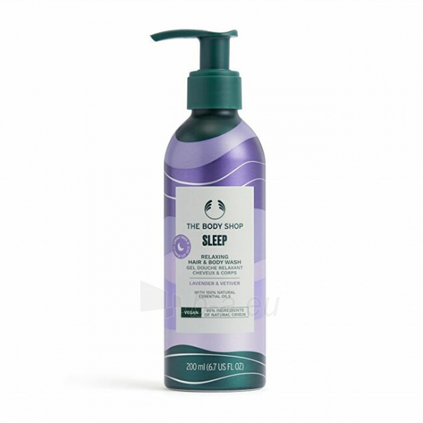 Šampūnas The Body Shop Shower gel for body and hair Sleep Relaxing Lavender & Vetiver ( Hair & Body Wash) 200 ml paveikslėlis 2 iš 2