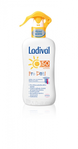 Saulės deginimo purškiklis vaikams Ladival OF 50 200 ml paveikslėlis 1 iš 1