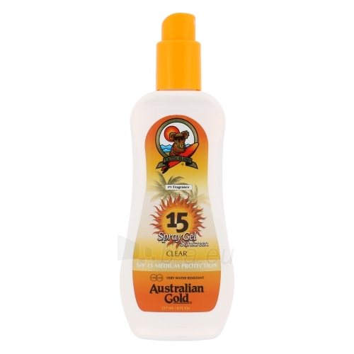 Australian Gold Tanning Cream Sunscreen SPF 15 Spray Gel  Cosmetic  237ml paveikslėlis 1 iš 1