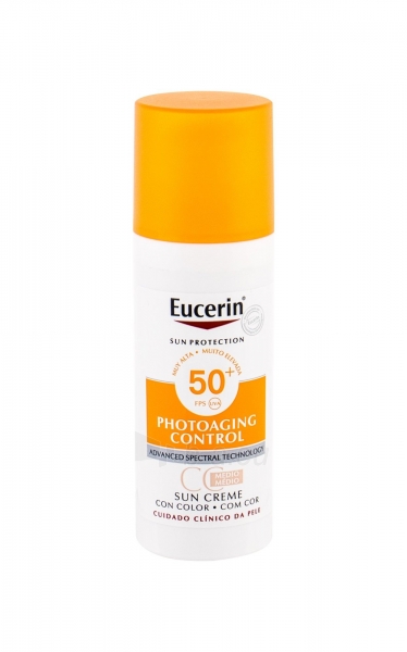 Saulės kremas Eucerin Sun Photoaging Control Medium CC Cream Face Sun Care 50ml SPF50+ paveikslėlis 1 iš 1