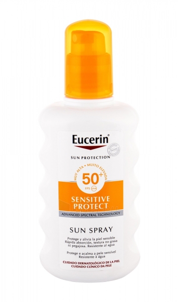 Saulės kremas Eucerin Sun Sensitive Protect Sun Spray Sun Body Lotion 200ml SPF50+ paveikslėlis 1 iš 1