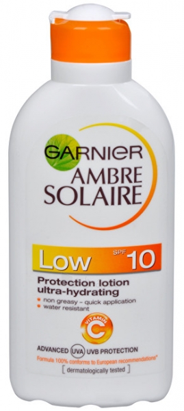 Sun cream Garnier Ambre Solaire Protection Lotion SPF 10 Ultra-Hydrating 200ml paveikslėlis 1 iš 1