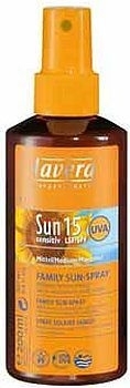 Sun cream Lavera Sun Milk Spray SPF15  Cosmetic 200ml paveikslėlis 1 iš 1