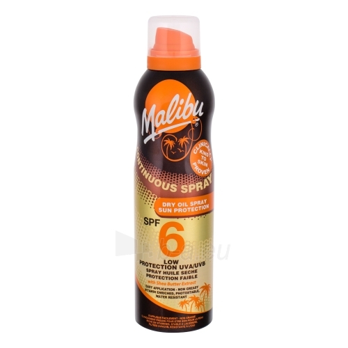 Saulės kremas Malibu Continuous Spray Dry Oil Spray SPF6 Cosmetic 175ml paveikslėlis 1 iš 1