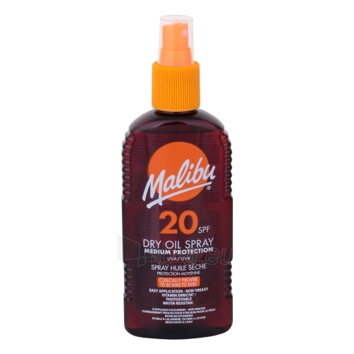 Saulės kremas Malibu Dry Oil Spray SPF20 Cosmetic 200ml paveikslėlis 1 iš 1
