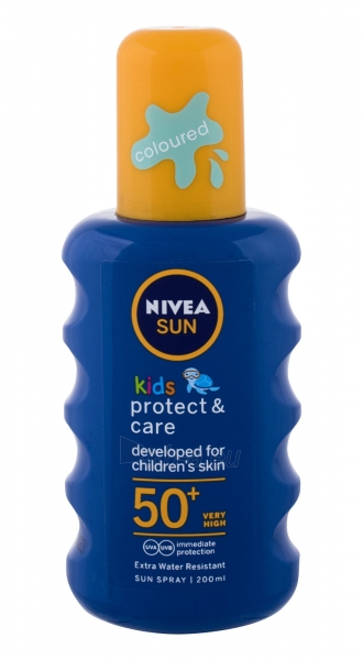 Saulės kremas Nivea Sun Kids Coloured Sun Spray SPF50+ Cosmetic 200ml paveikslėlis 1 iš 1