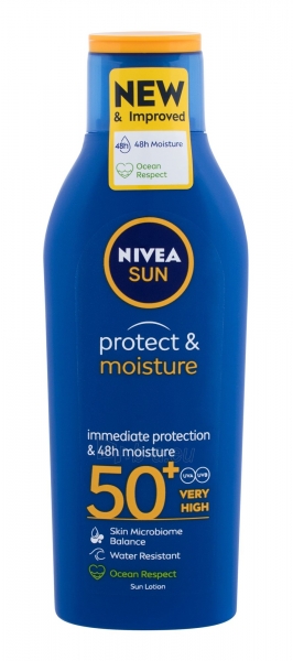 Saulės kremas Nivea Sun Protect & Moisture Sun Lotion SPF50+ Cosmetic 200ml paveikslėlis 1 iš 1