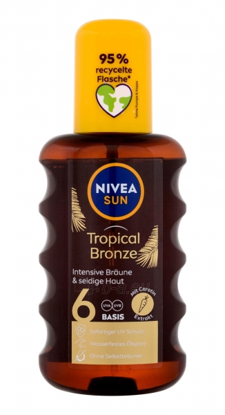 Saulės kremas Nivea Sun Tanning Oil Spray SPF6 Cosmetic 200ml paveikslėlis 1 iš 1