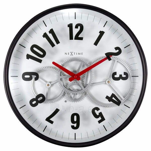 Sieninis laikrodis Nextime Modern Gear Clock 3259WI paveikslėlis 1 iš 9