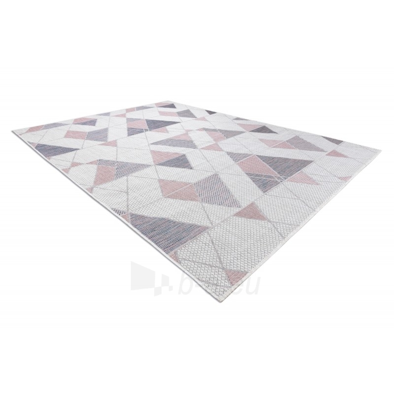 Sizalio kilimas su rožinės spalvos efektais SION Trikampiai | 120x170 cm paveikslėlis 3 iš 16