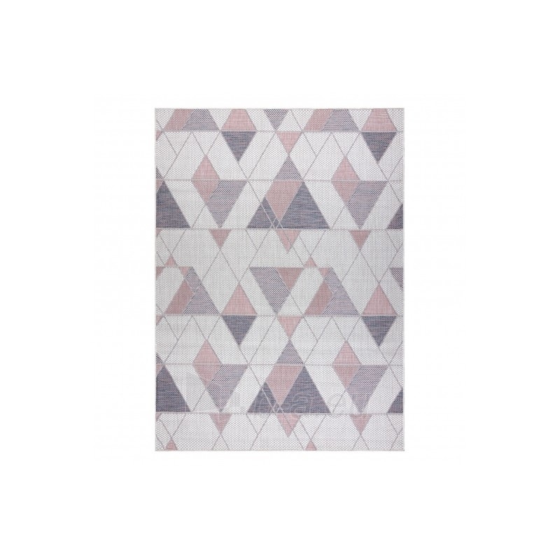 Sizalio kilimas su rožinės spalvos efektais SION Trikampiai | 160x220 cm paveikslėlis 2 iš 16