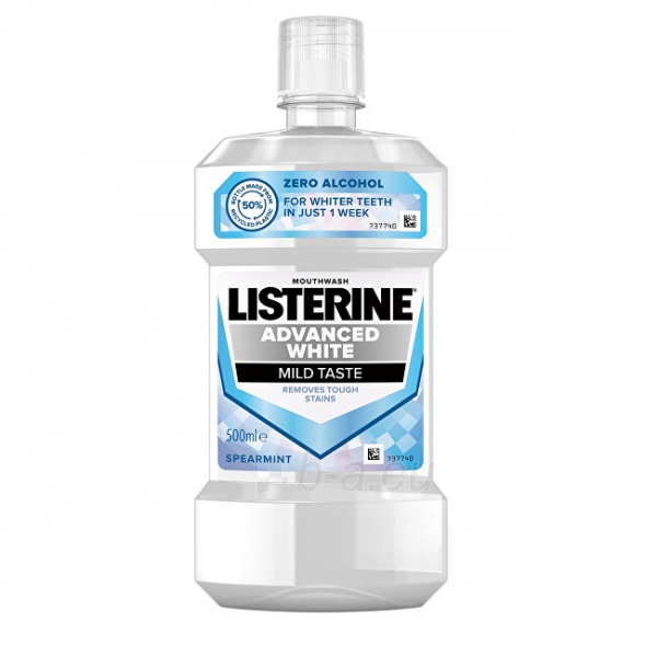 Skalavimo skystis Listerine Advanced White Mild Taste 500 ml paveikslėlis 1 iš 10