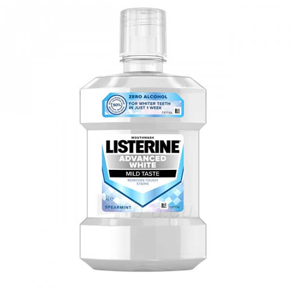 Skalavimo skystis Listerine Advanced White Mild Taste 500 ml paveikslėlis 9 iš 10