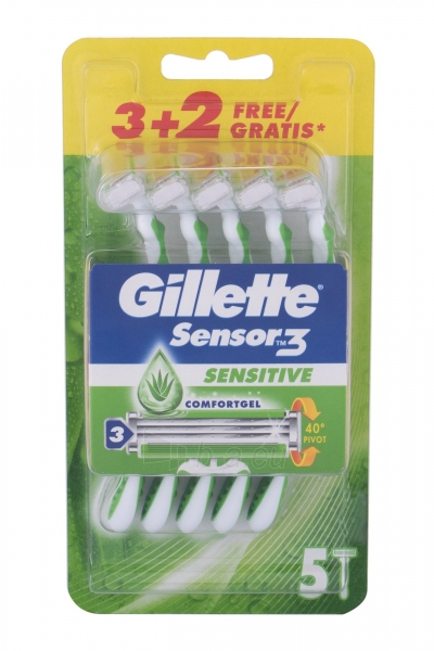 Skustuvas Gillette Sensor3 Sensitive Razor 5vnt paveikslėlis 1 iš 1