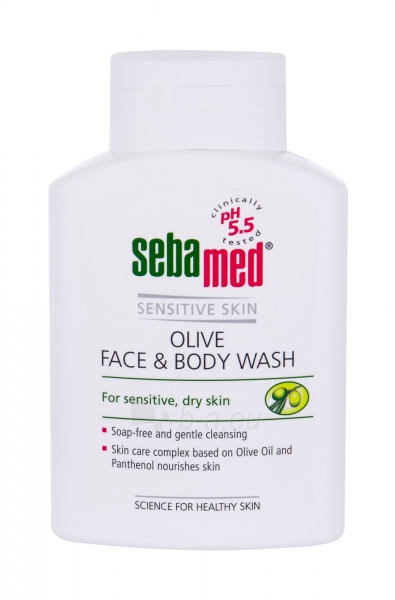 Liquid soap kūnui ir veidui Liquid soap SebaMed Sensitive 200ml Olive paveikslėlis 1 iš 1