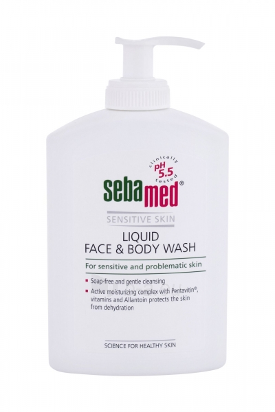 Skystas muilas SebaMed Sensitive Skin Face & Body Wash 300ml paveikslėlis 1 iš 1
