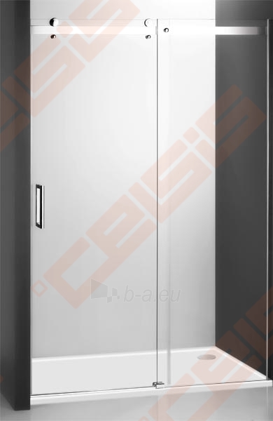 Slankiojančios dušo durys ROLTECHNIK AMBIENT LINE AMD2/1500 skirtos montuoti į nišą su sidabro spalvos profiliu ir skaidriu stiklu paveikslėlis 2 iš 3