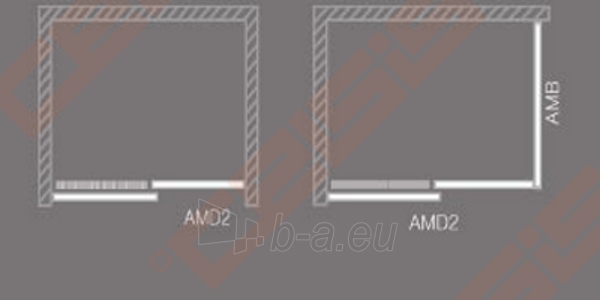 Slankiojančios dušo durys ROLTECHNIK AMBIENT LINE AMD2/1500 skirtos montuoti į nišą su sidabro spalvos profiliu ir skaidriu stiklu paveikslėlis 3 iš 3