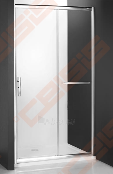 Slankiojančios dušo durys ROLTECHNIK PROXIMA LINE PXD2N/130, skirtos montuoti į nišą, su brillant spalvos profiliu ir skaidriu stiklu paveikslėlis 1 iš 5