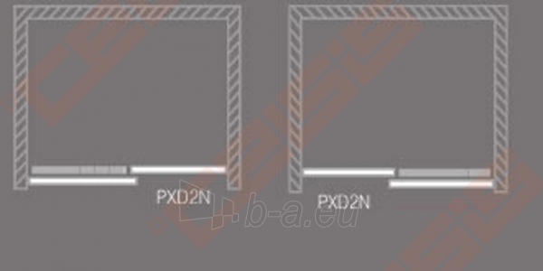 Slankiojančios dušo durys ROLTECHNIK PROXIMA LINE PXD2N/130, skirtos montuoti į nišą, su brillant spalvos profiliu ir skaidriu stiklu paveikslėlis 5 iš 5