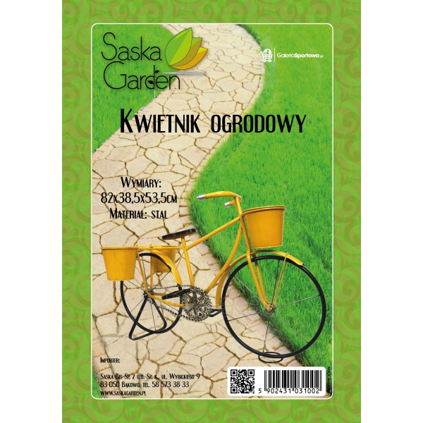 Sodo dviratis su vazonais - Saska Garden, geltonas paveikslėlis 2 iš 6