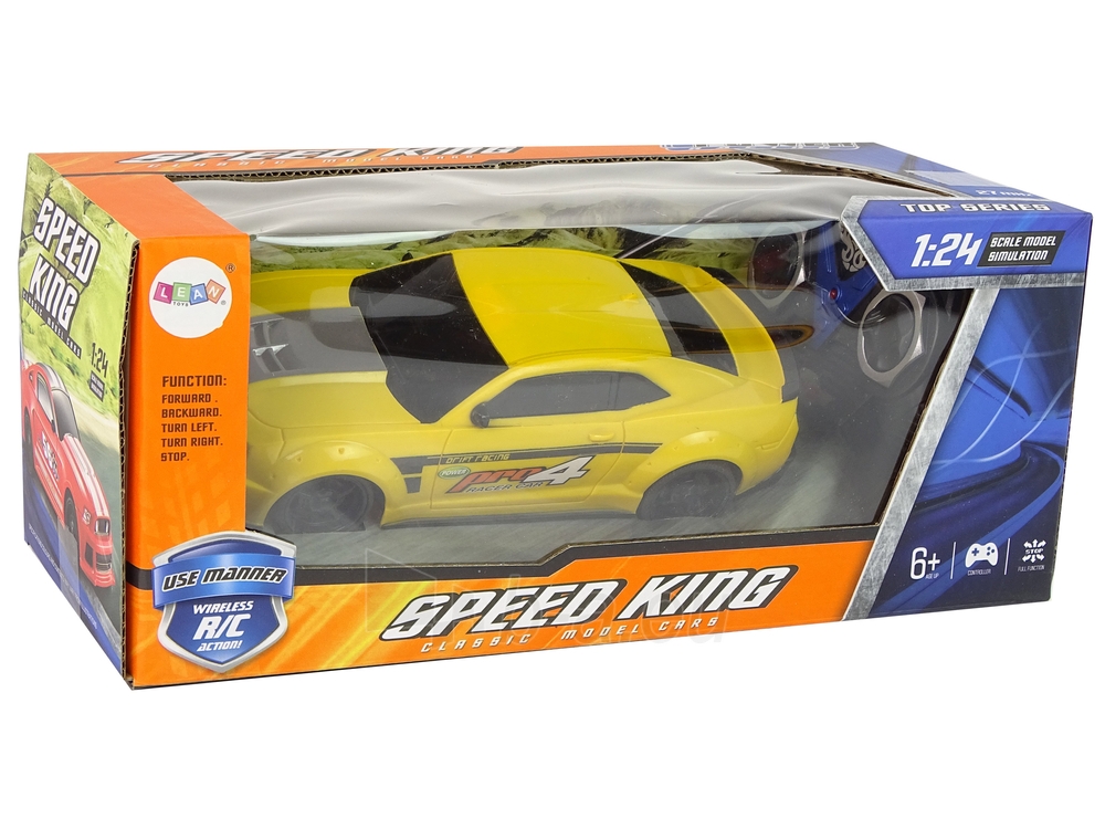 Speed King Sporty nuotoliniu būdu valdomas automobilis, geltonas paveikslėlis 5 iš 5