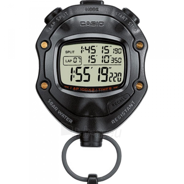 Sportinis laikrodis Casio Digital Black Stopwatch HS-80TW-1EF paveikslėlis 1 iš 5