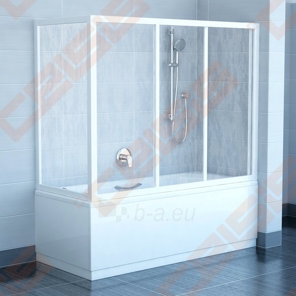 Stabili vonios sienelė RAVAK APSV-75 su baltos spalvos profiliu ir plastiko Rain užpildu paveikslėlis 1 iš 2